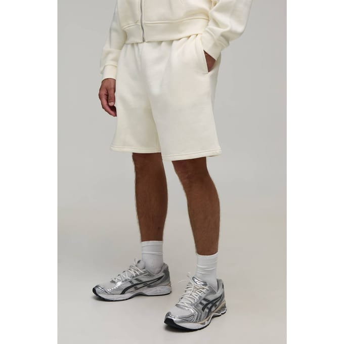 Wijde Short Met Verlaagd Kruis Middellang | Ecru | Size Small