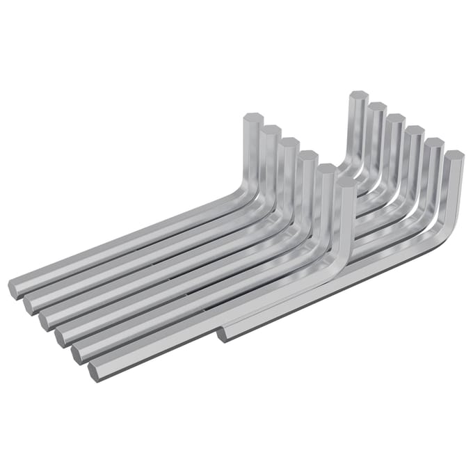 vidaXL Zeskantsleutel 12 st zilver 32 x 86 mm Staal
