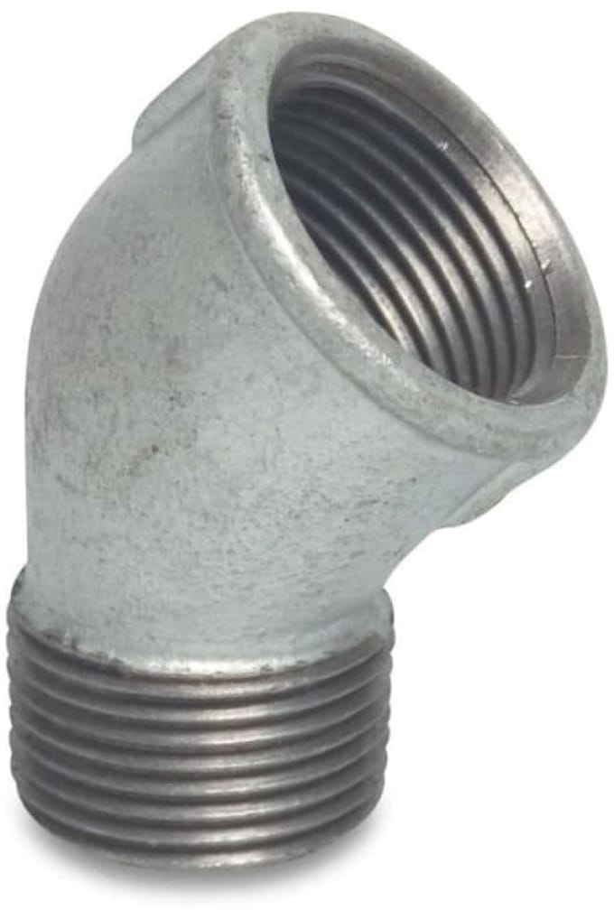 45° Draadfitting Tempergietijzer 3/4 inch