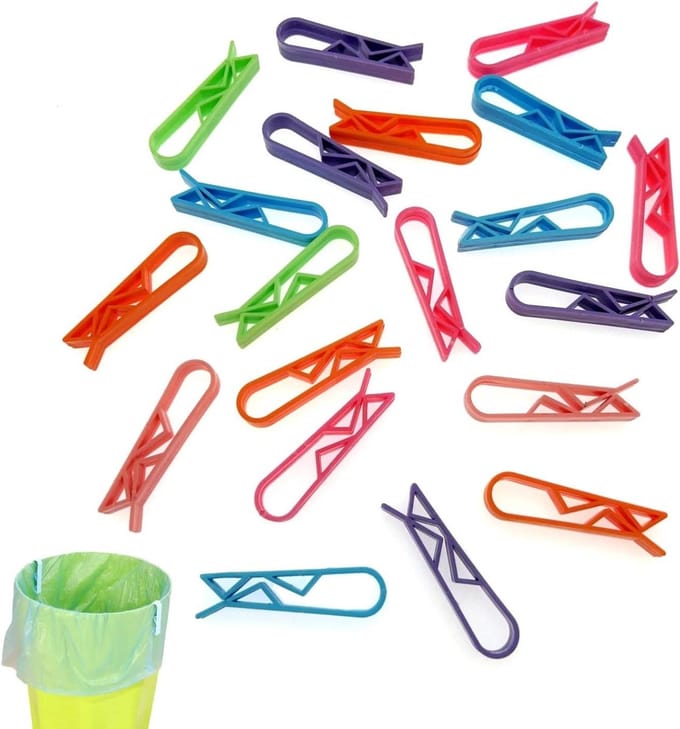 Prullenbak Clips - Afvalzakhouders - Afvalzakken Fixeren - Set van 20 stuks - 5.5 cm - Multicolor