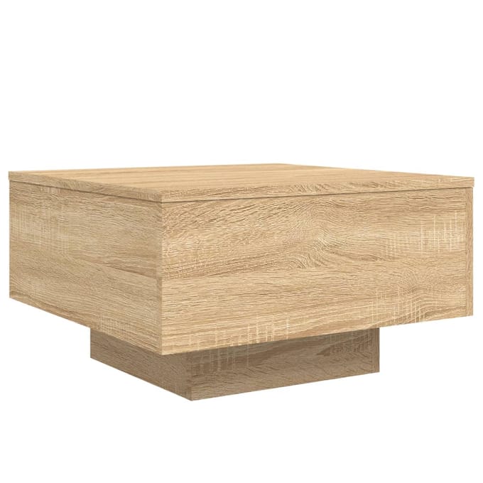 vidaXL - Salontafel - met - LED-verlichting - 55x55x31 - cm - sonoma - eikenkleurig