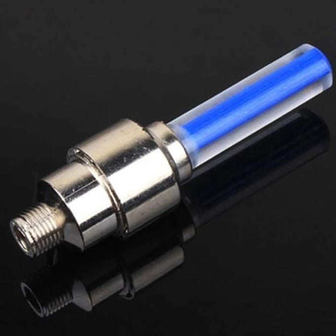 Décoration de vélo,Capuchon de valve à LED pour roues de vélos,voitures,étanche,led lumineux de bouchon de valve de - Bleu[F94681]