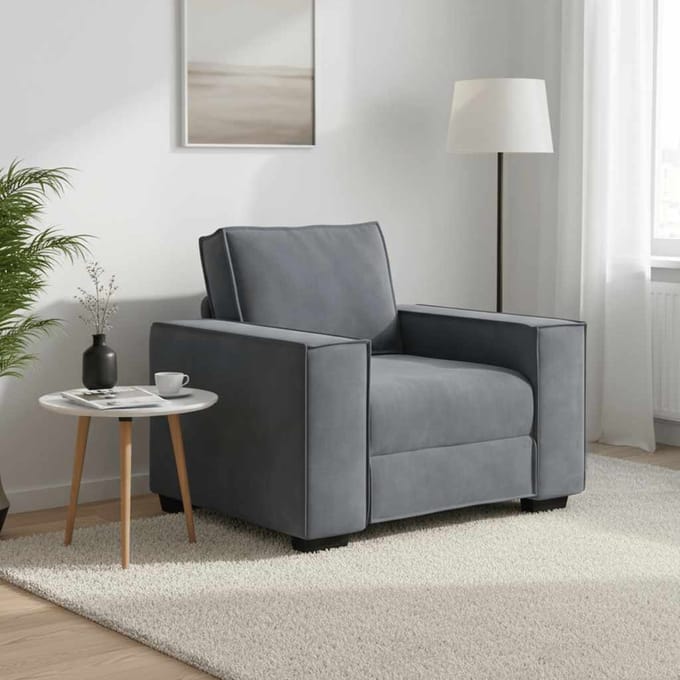 vidaXL - Fauteuil - 100x78x84 - cm - fluweel - donkergrijs