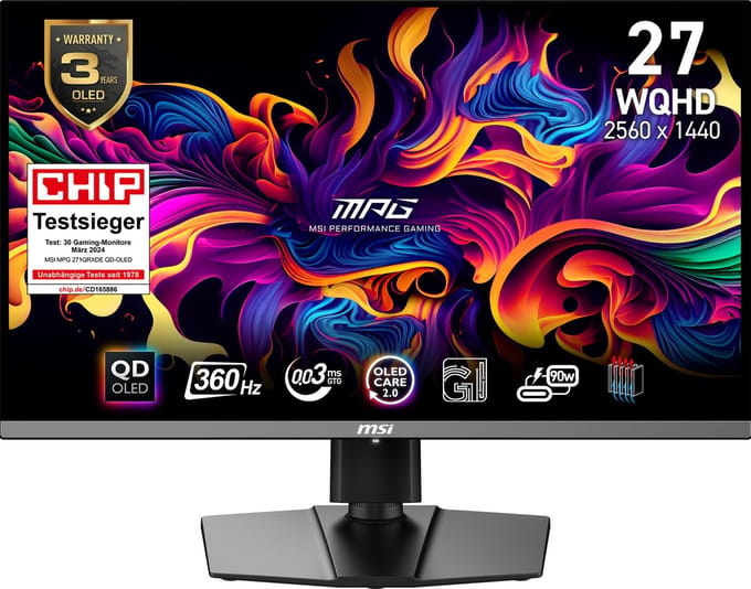 26.5" MSI MPG 271QRXDE QD-OLED - 2560x1440 - 360Hz - QD-OLED