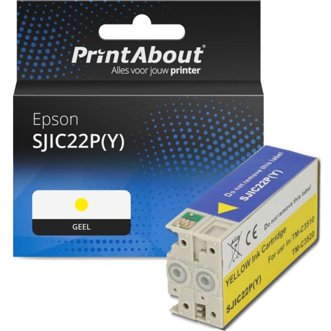 PrintAbout huismerk Inktcartridge SJIC22P(Y) Geel Geschikt voor Epson