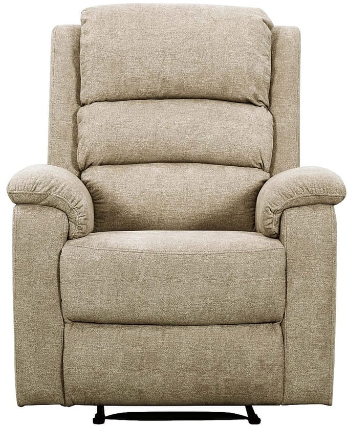 Vente-unique Elektrische relaxfauteuil van taupe stof NEVERS
