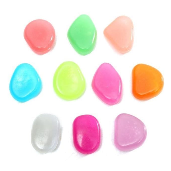Galet Pierre Cailloux Lumineux - 100Pcs - Résine - 2x1.7x0.8cm - Fluorescent