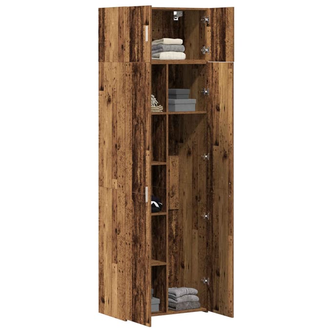 vidaXL - Opbergkast - 2 - st - Oudhout - 70 - x - 42,5 - x - 185 - cm