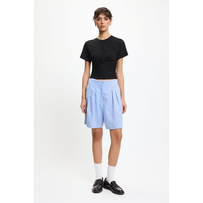 BENU Blauwe linnen shorts