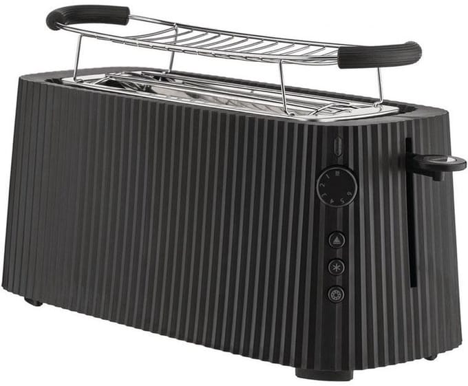 Alessi Plissé Broodrooster XL - 6 standen - 2 sleuven - Zwart