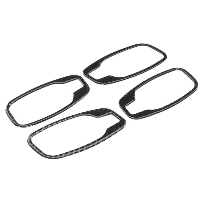 4 stuks Interieur Deurklink Cover Trim Zachte Koolstofvezel Pasvorm voor 5 Serie E60 E61 2006 2010 black