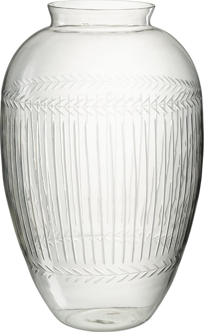 J-Line vaas Massif - glas - transparant - 61 cm hoog