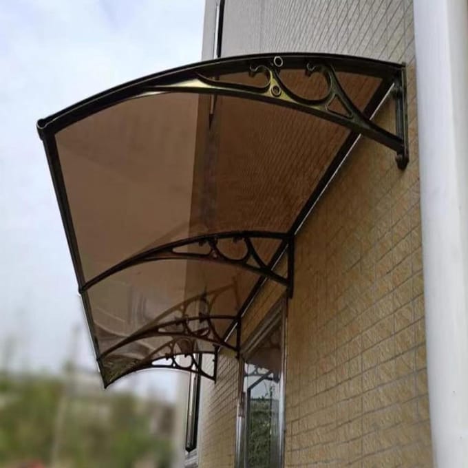Deurluifel - Voordeur afdak - Bescherming tegen weer - Slagvast polycarbonaat - 80x120cm - Transparant