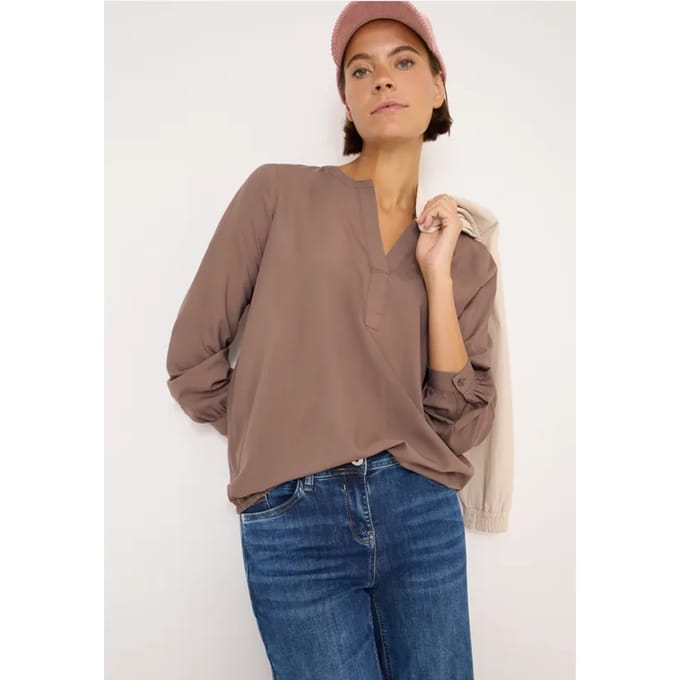 Blouse met gespleten hals