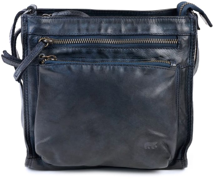 Bear Design Medium Crossbodytas / Schoudertas Dames - Leer - Davita - Blauw