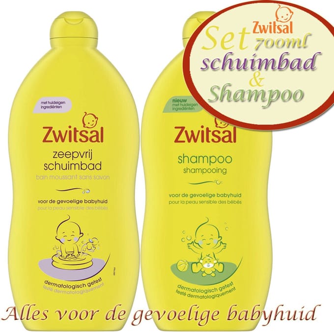 Zwitsal zeepvrij Badschuim en Zwitsal shampoo - 700ml
