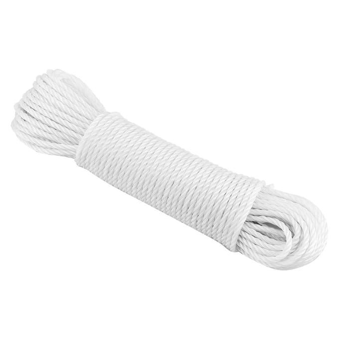 Corde en nylon de 20 m pour corde à linge, jardin, camping, extérieur White white
