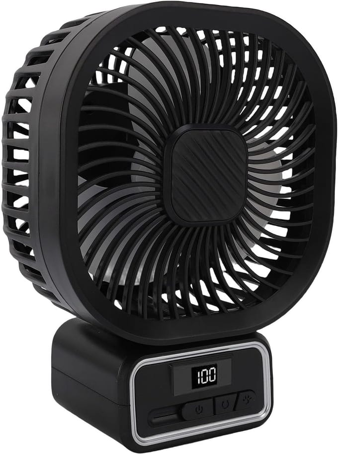 Kinderwagen Ventilator - Draagbare Koeler - Frisse Lucht - Flexibel Statief - 5000 mAh Batterij - Zwart