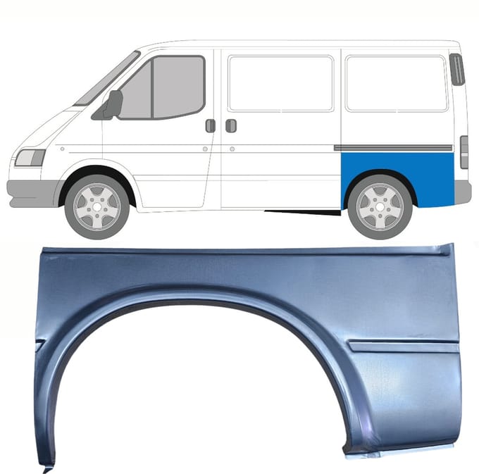 Reparatiepaneel achterspatbord voor Ford Transit 1986-2000 / Links