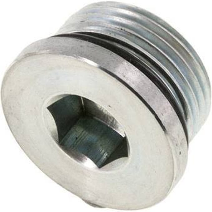 Plug UN 1-3/16''-12 Staal NBR met binnenzeskant 400bar (5620.0psi)