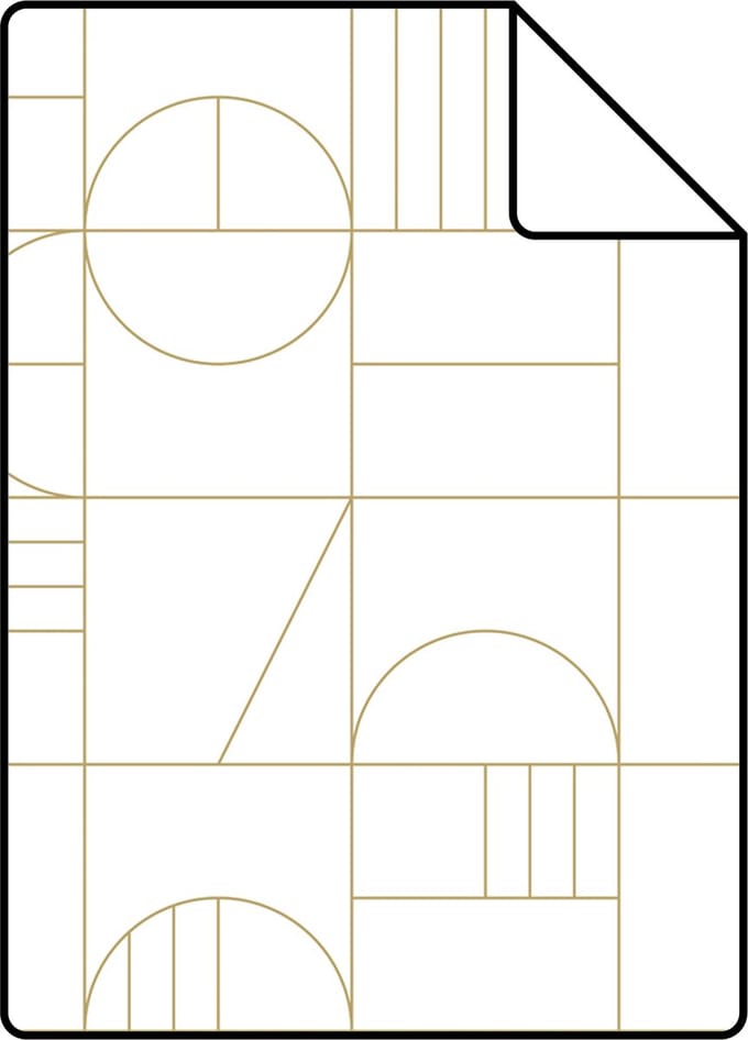 Proefstaal ESTAhome behang art deco motief wit en goud - 26.5 x 21 cm - 139141-S