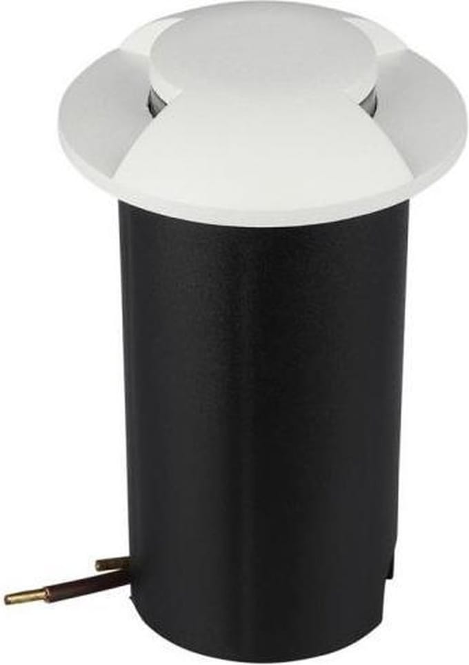 Grondspot 2 kanten - witte uitvoering - 12 Volt tuin verlichting - warm wit - IP67