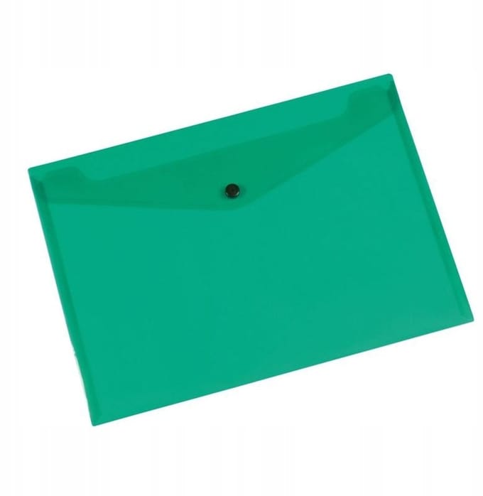 Q-connect A4 Transparant Groene Briefkaart met Drukknoop, 172 micron