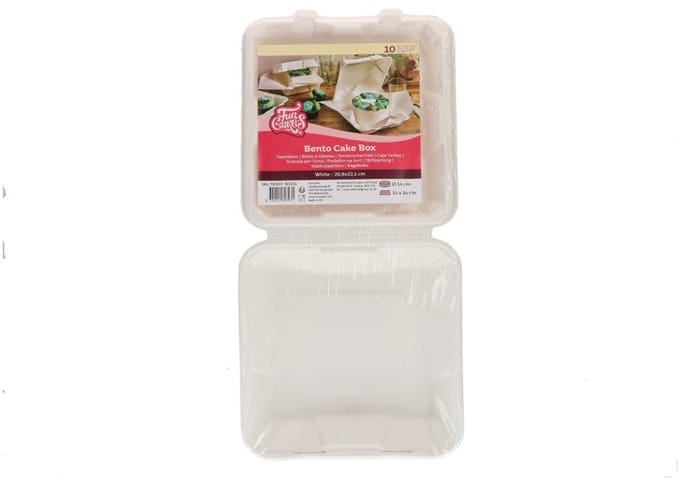 FunCakes Taartdoos Bento - Vierkant - Wit - 20x20 cm - 10 Stuks