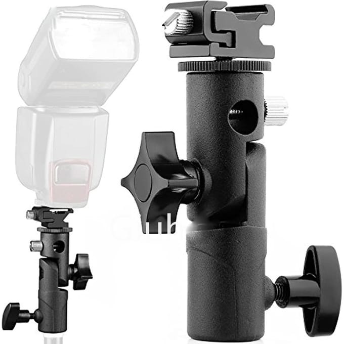 Universele metalen mount Flash Flitsschoen Parapluhouder Beugel voor zachte paraplu Reflecterende paraplu