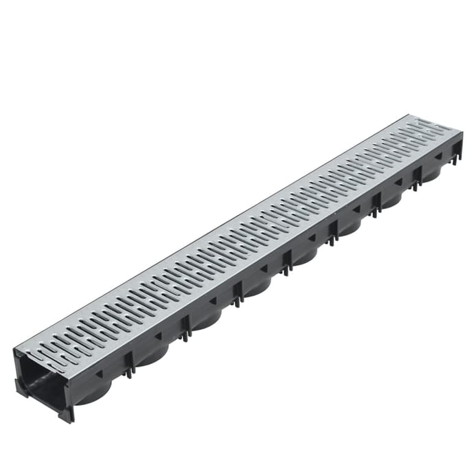 vidaXL - Afvoergoten - 3 - m - gegalvaniseerd - staal - 3 - st