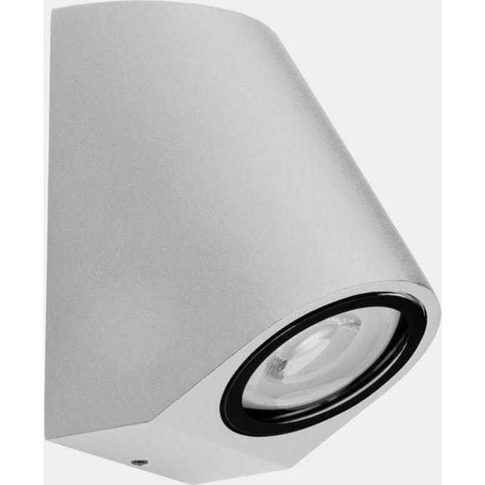 LEDS-C4 Eko Schuine buitenwandlamp, wit, breedte 7 cm, aluminium