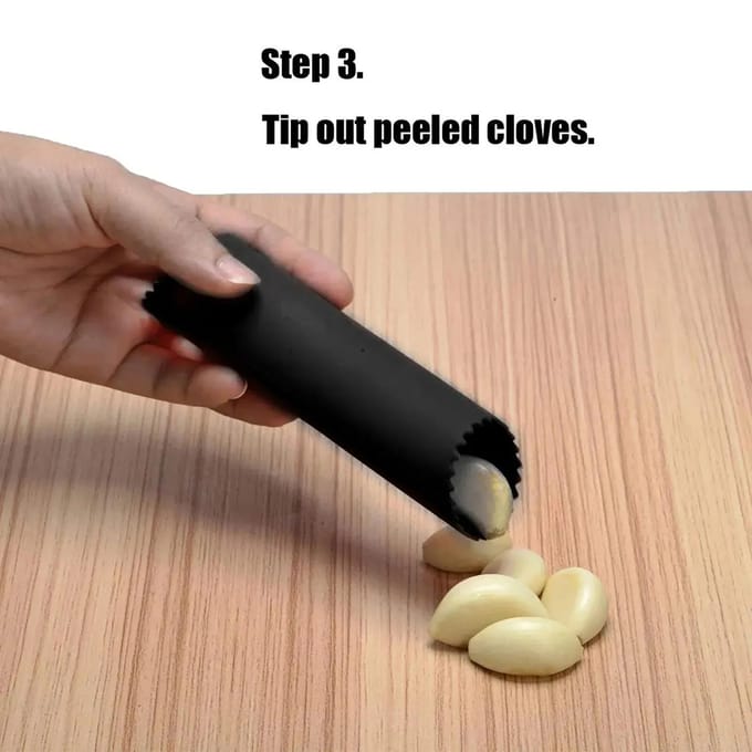 Knoflookschiller Tube Knoflook Pellen Pellen Silicone Knoflookschiller Schillen Gemakkelijk Handig Gemakkelijke Keukengereedschappen Niet-toxisch Veiligheidsgadget zwart