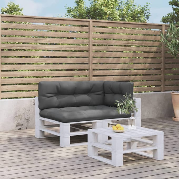 vidaXL - Palletkussens - 3 - st - stof - antracietkleurig