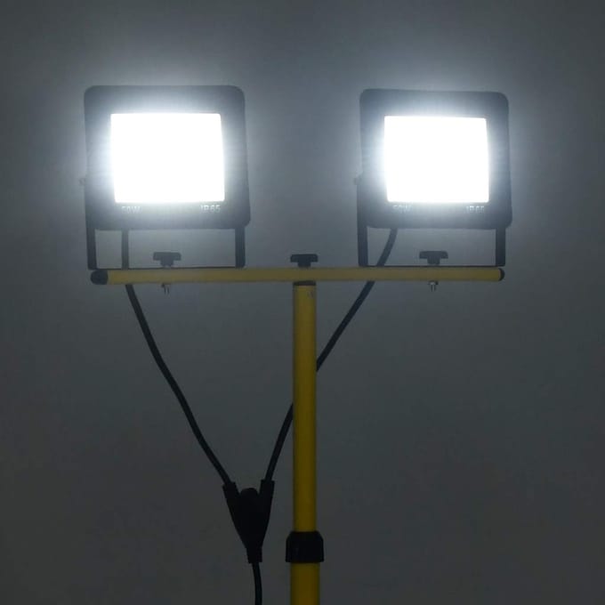 vidaXL Spotlight met statief LED 2x50 W koudwit