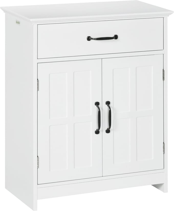 Kleankin-Badkamerkast-60x30x75cm-Geconstrueerd hout-Wit