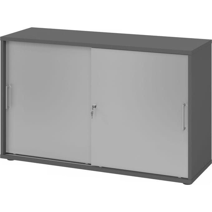 BETA 1752S | Schuifdeurkast | 2 OH - Grafiet/Zilver Metalen handvat