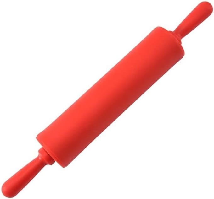 Deegroller Hout - Bakroller Non-stick - Bakken en Pastries - Ergonomische Greep - 30.5 cm - Rood