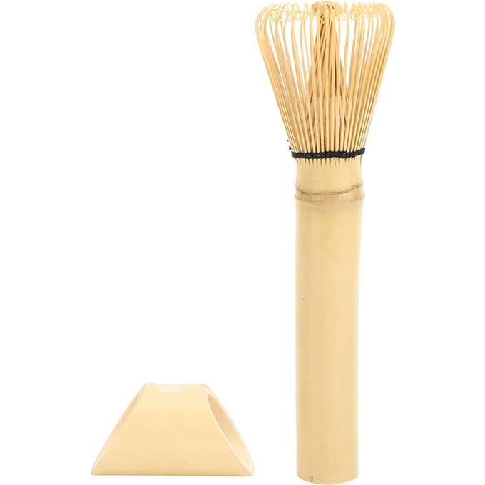 Natuurlijke Bamboe Chasen Matcha Groene Thee Klopper Lange Handvat Poeder Borstel Tool Wit beige