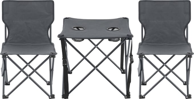 Tuinset Banzi 3-delig campingset opvouwbaar grijs casa.pro