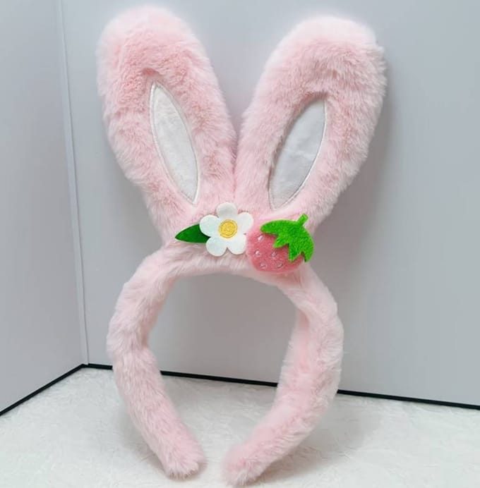 Diadeem konijn roze met wortel - pasen