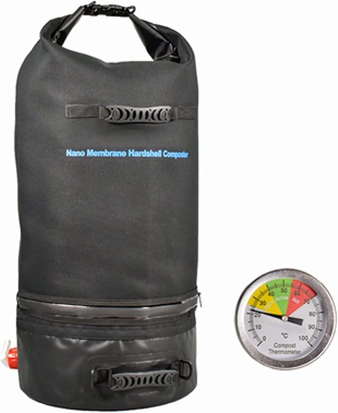 Composteerbak - Tuinafvalzak - Afval recyclen - Met thermometer - 19 gallons - Zwart