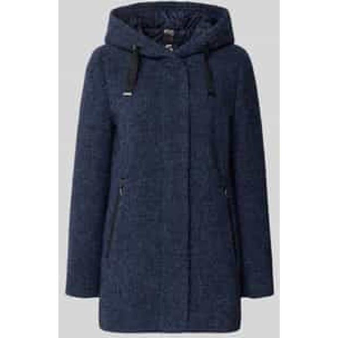 Regular fit lange jas met wol en een verborgen ritssluiting