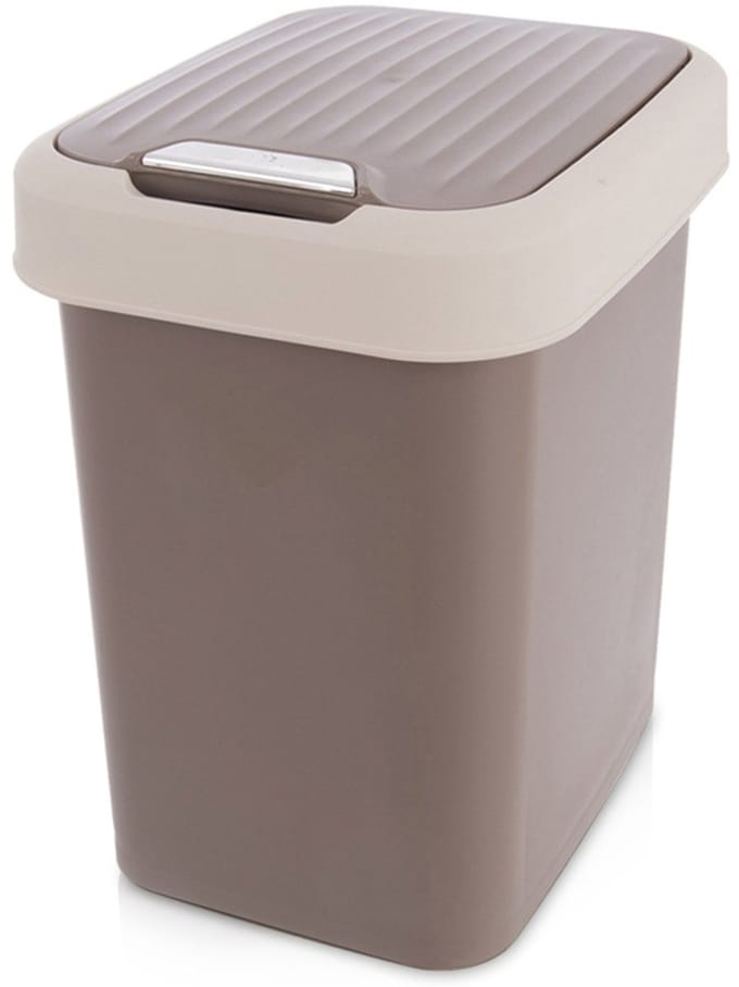 Prullenbak Plastic Bruin 12 l - Afvalmand - Afvalemmer
