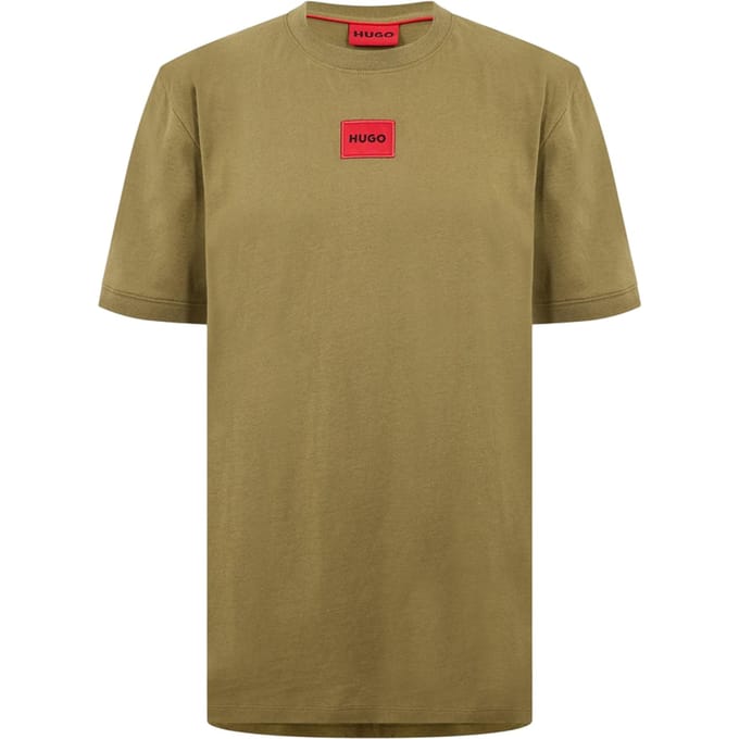 Hugo Diragolino T-shirt voor heren met logo op de borst (Groen)