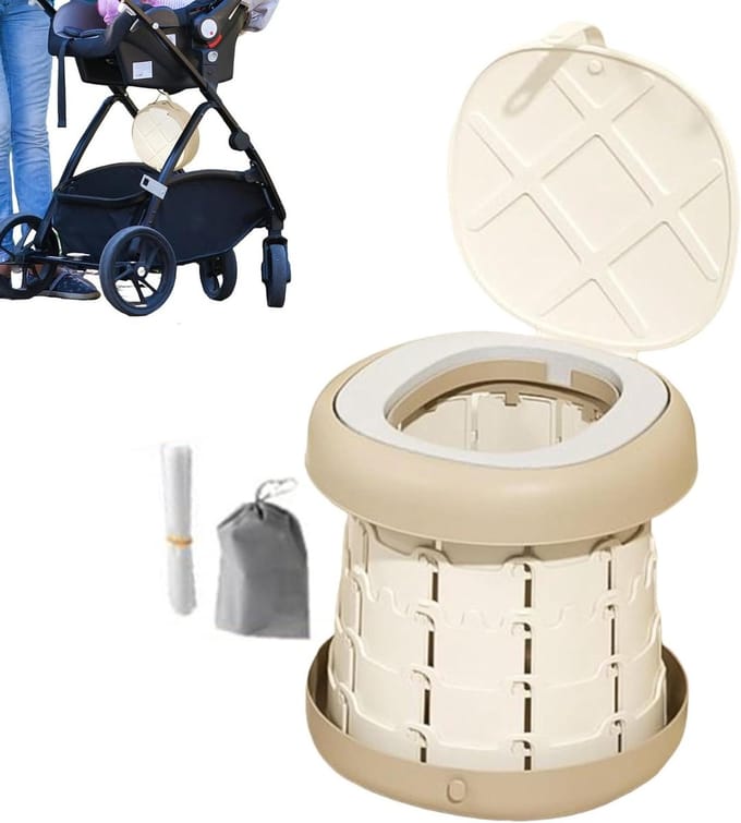 Draagbaar Potje - Kindertoilet Reis - Zindelijkheidstraining - Antislip Design - 1055 inch - Lichtbruin