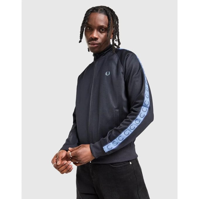 Fred Perry Contrast tape track jacket - navy ace blue tennis blue