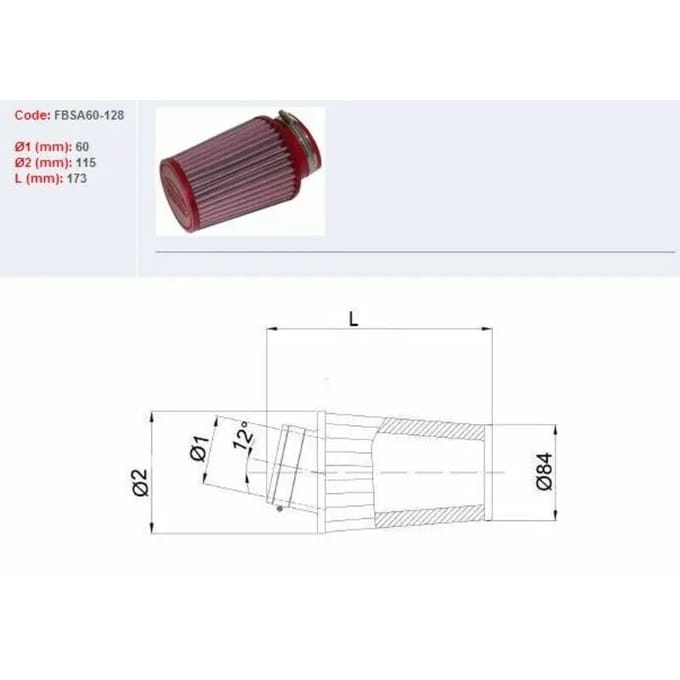 Motorfiets luchtfilter BMC FBSA60 128