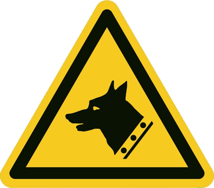 Waakhond sticker 200x200 mm - vinyl - ISO 7010 W013