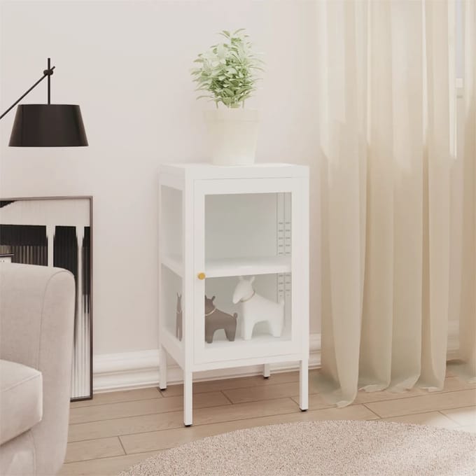 vidaXL - Dressoir - 38x35x70 - cm - metaal - en - glas