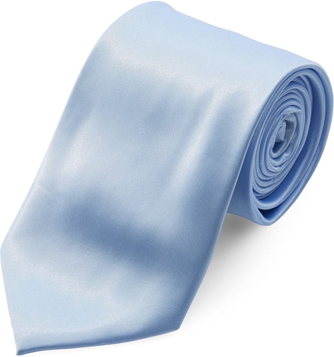 Glanzende Baby Blauwe 8cm Basic Stropdas